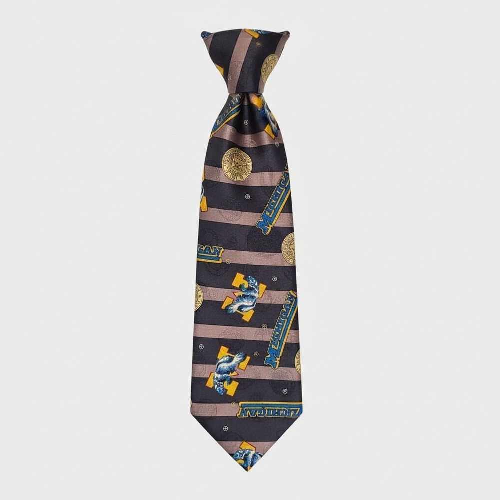 Wembley University of Michigan Wolverines Silk‎ Maize Blue Necktie Collegiate